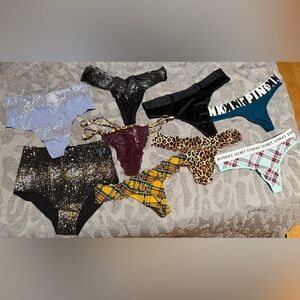 Victoria's Secret Lot of 9 Pairs Thongs & Pantys Size Large